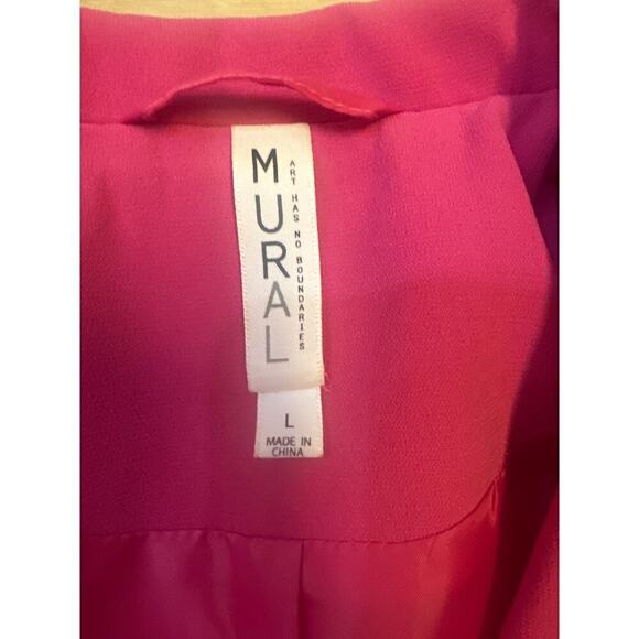 Mural Pink Blazer Womens Large , Classic Design Lined Interior, Mid length - Picture 4 of 6